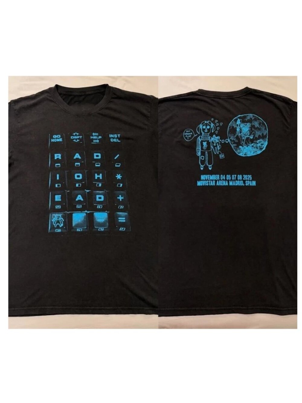 Radiohead band Tour 2025 2 sided Black Unisex T shirt